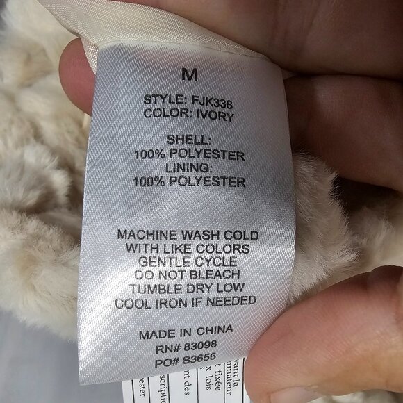 Ci Sono Cream Faux Fur Jacket Bohemian Comfy Cozy Cabin M - Picture 10 of 11